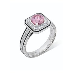 0.5 Carat Round Brilliant Statement Fancy pink  Royal Radiance Diamond Ring