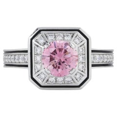 0.5 Carat Round Brilliant Statement Fancy pink  Royal Radiance Diamond Ring