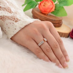 0.5 Carat SI Clarity HI Color Diamond Open Band Cuff Ring 14 Karat Rose Gold