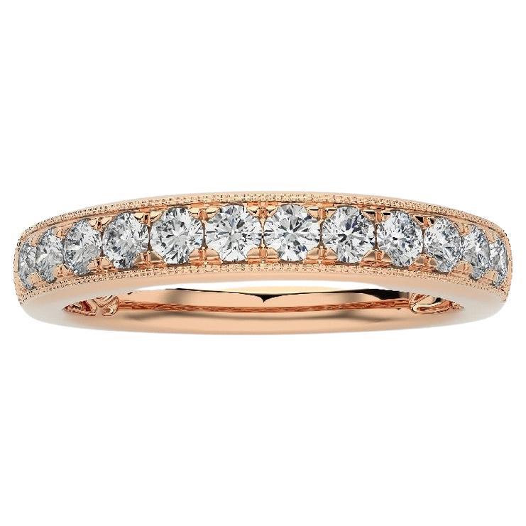 0.5 Ct Diamonds in 14K Rose Gold 1981 Classic collection Wedding Band Ring For Sale