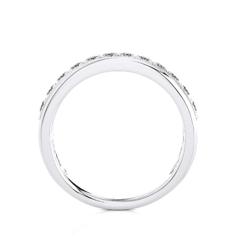 Modern 0.5 Ct Diamonds in 14K White Gold 1981 Classic collection Wedding Band Ring For Sale