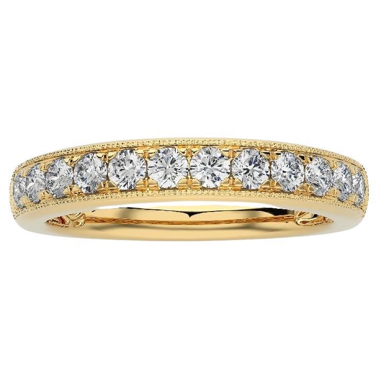 0.5 Ct Diamonds in 14K Yellow Gold 1981 Classic collection Wedding Band Ring en vente