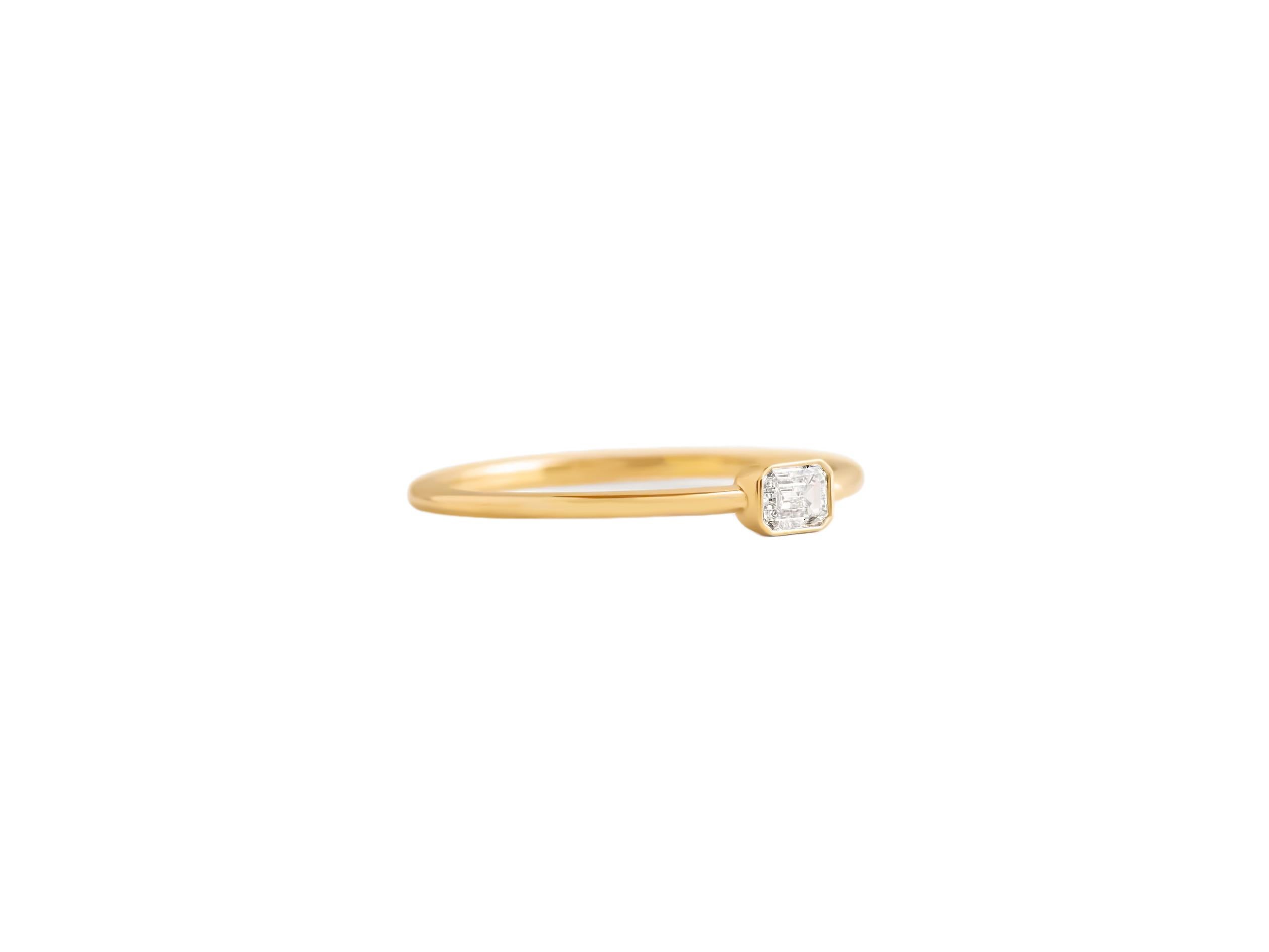 For Sale:   0.5 ct emerald cut moissanite 14k gold ring. 3