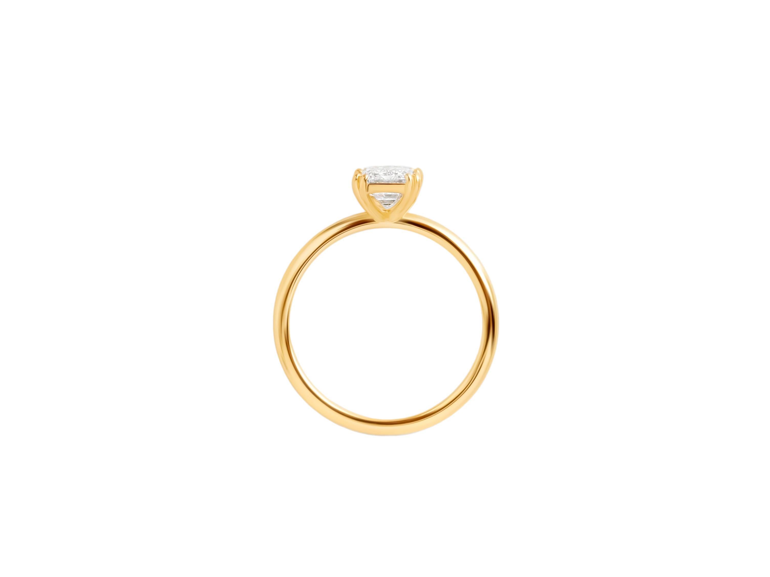 For Sale:  0.5 ct Emerald cut moissanite 14k gold ring 6