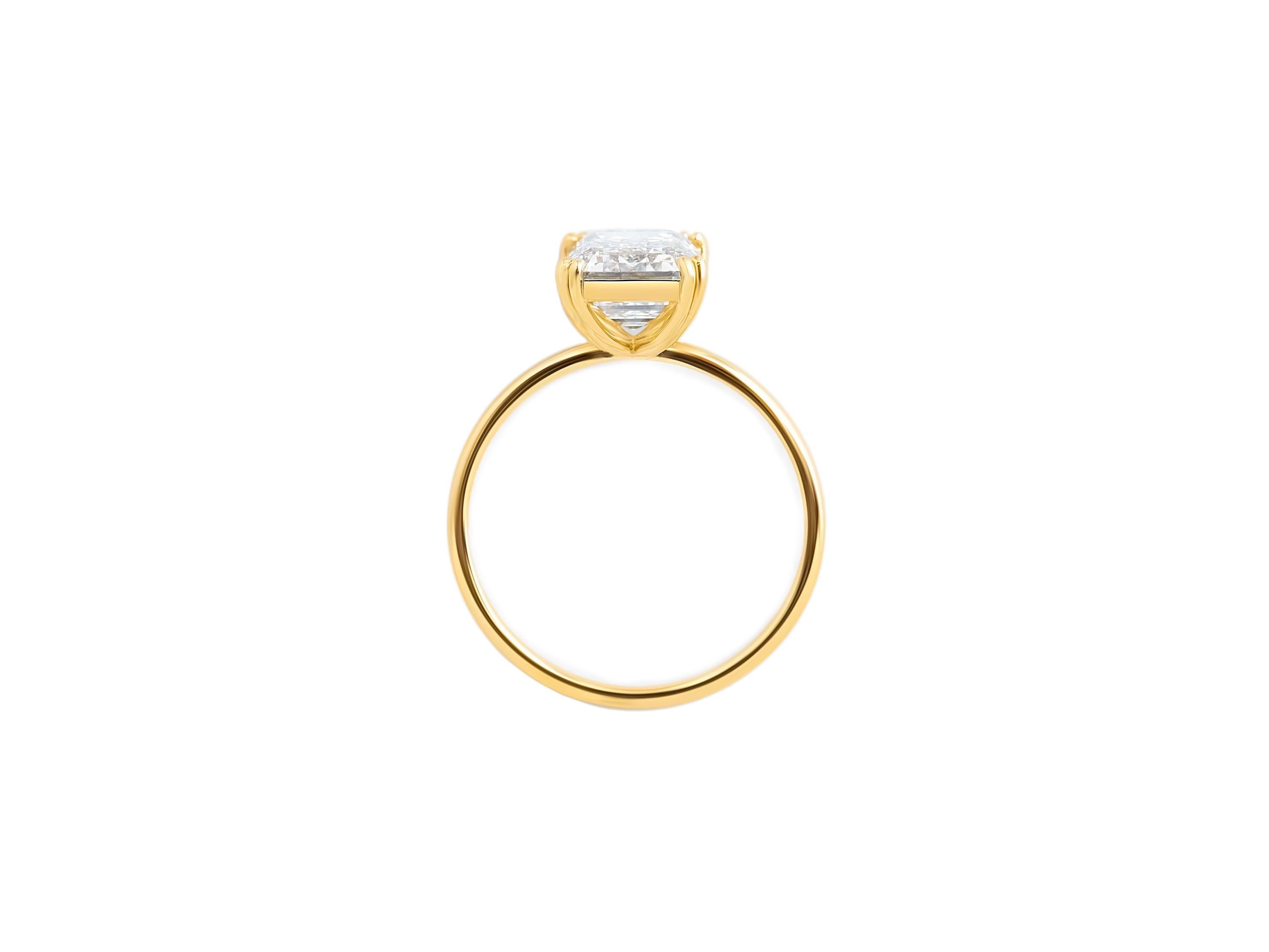 For Sale:  1 ct Emerald cut moissanite 14k gold ring 8