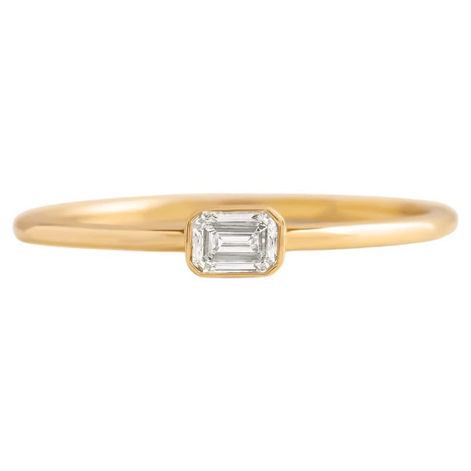 0.5 ct emerald cut moissanite 14k gold ring