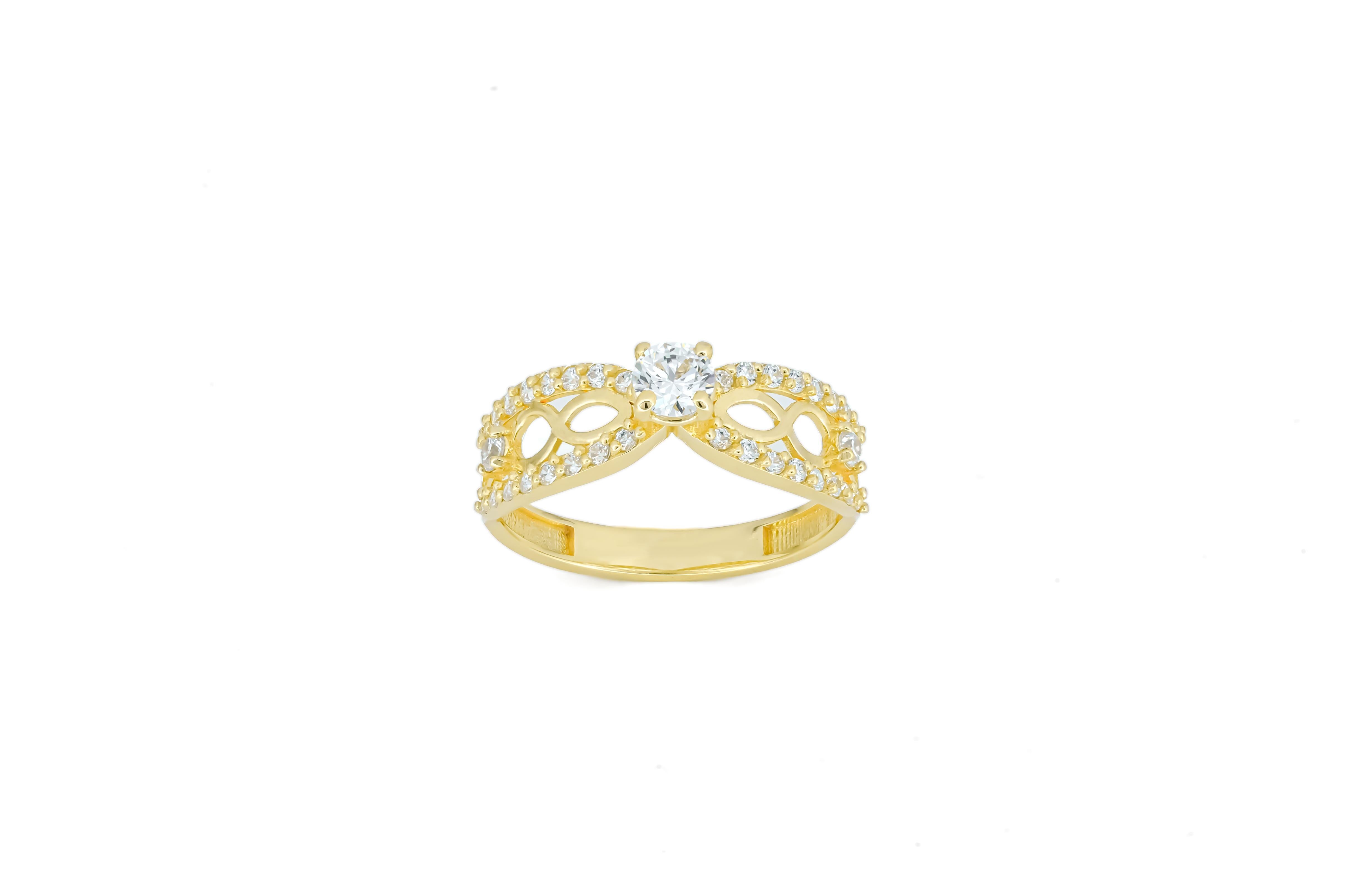 0.5 ct moissanite 14k gold engagement ring.  For Sale 3