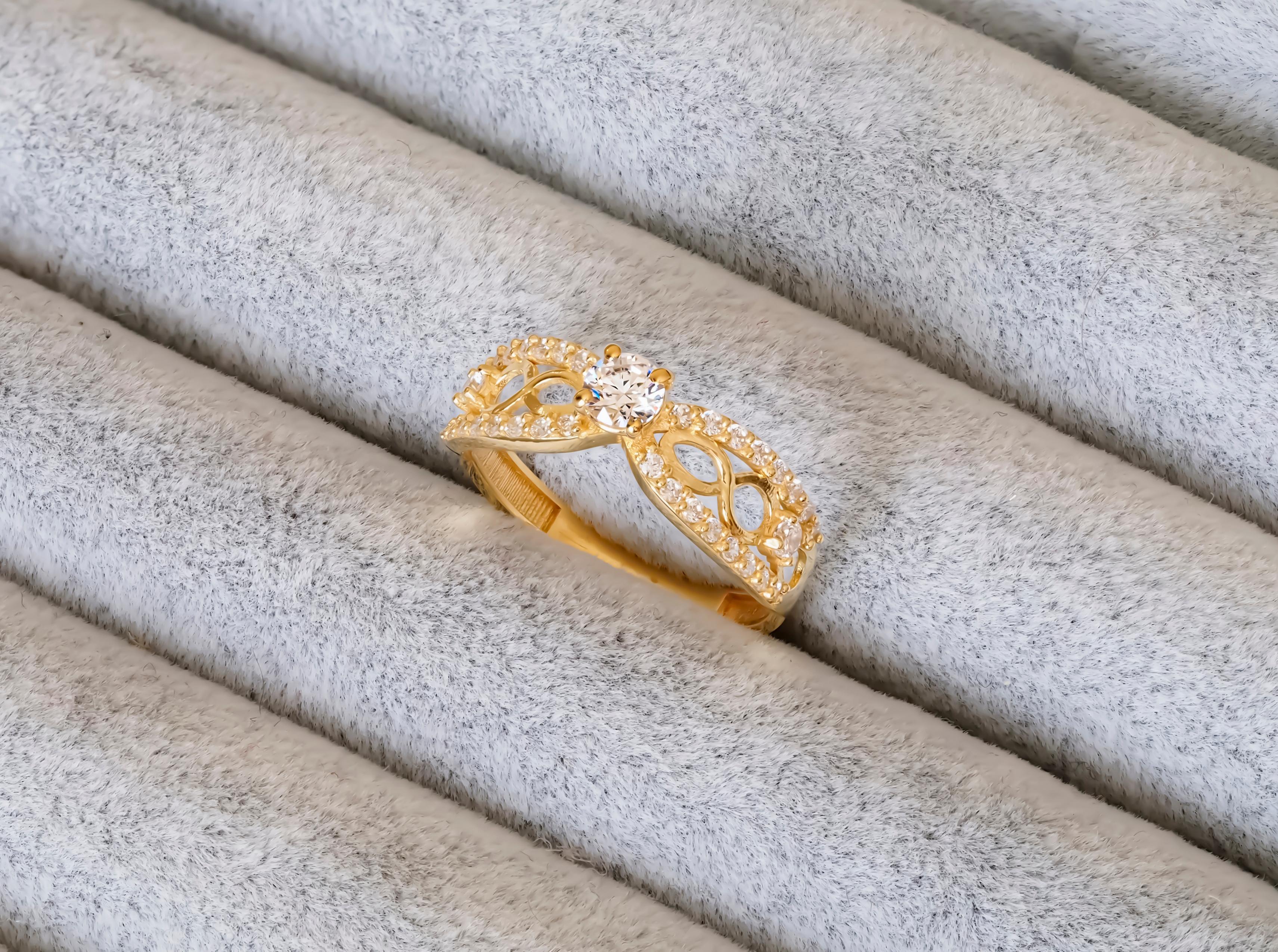 0.5 ct moissanite 14k gold engagement ring.  For Sale 4