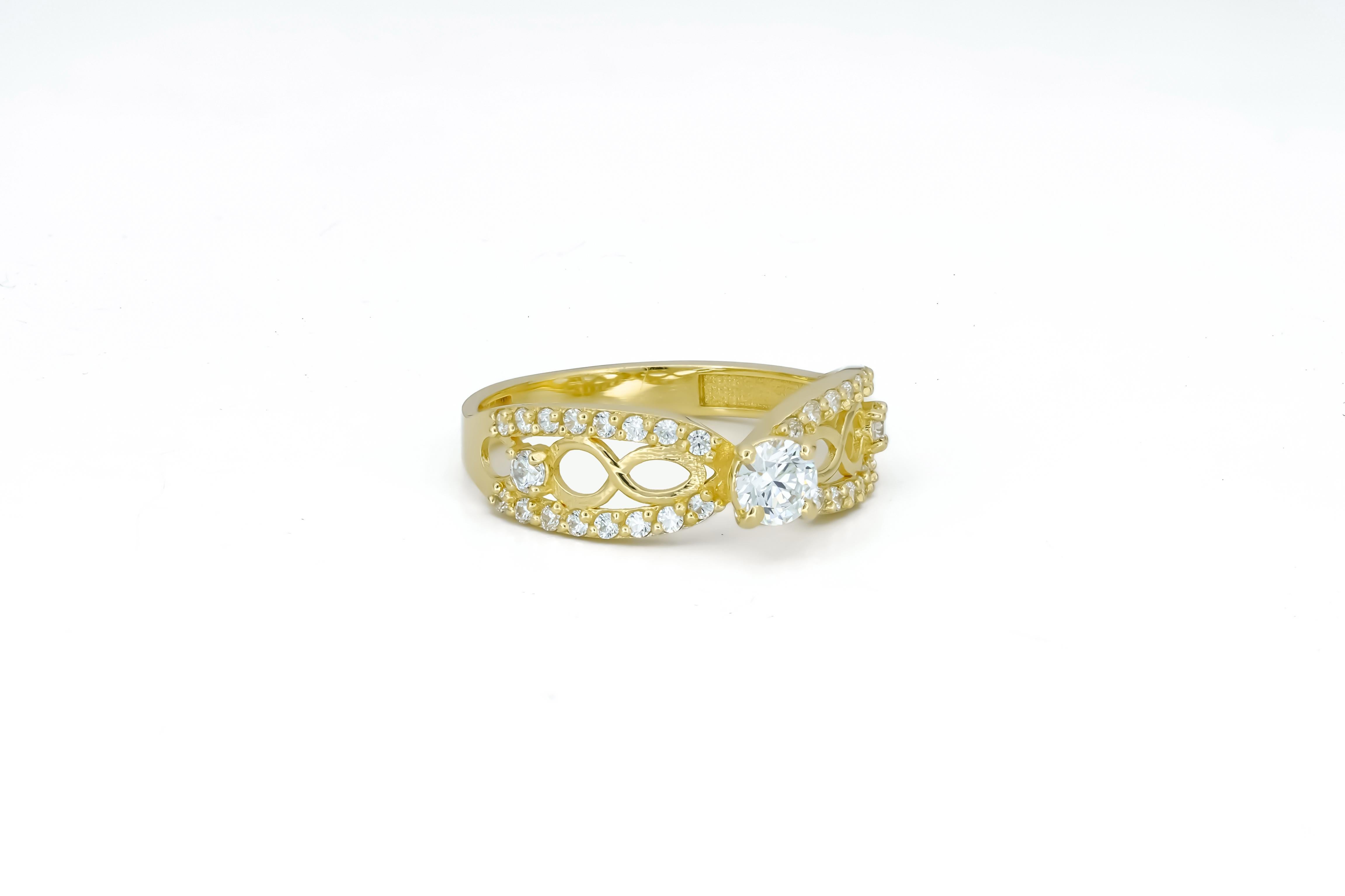 in vendita:  Anello di fidanzamento in oro 14k con moissanite da 0,5 carati. 4