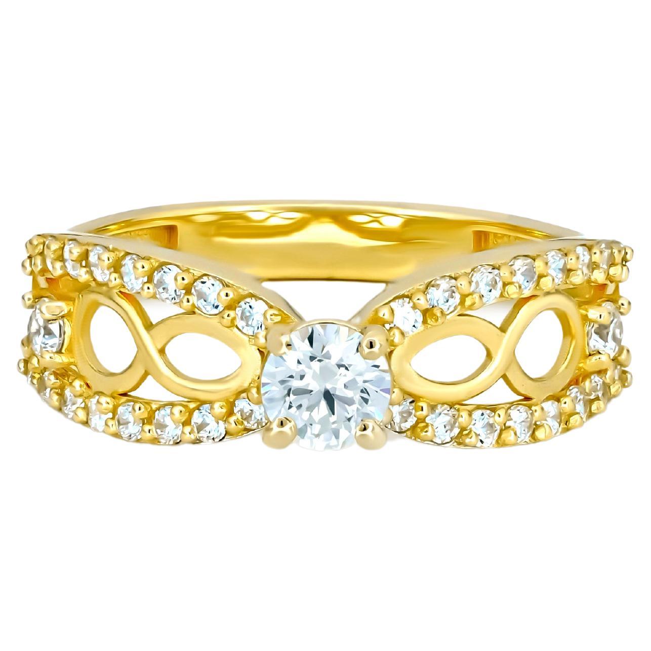0.5 ct moissanite 14k gold engagement ring.  For Sale