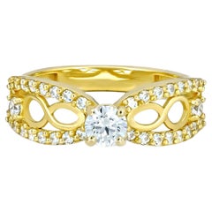Anillo de compromiso de oro de 14k con moissanita de 0,5 ct.