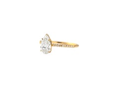 0.5 ct Pear moissanite 14k gold ring