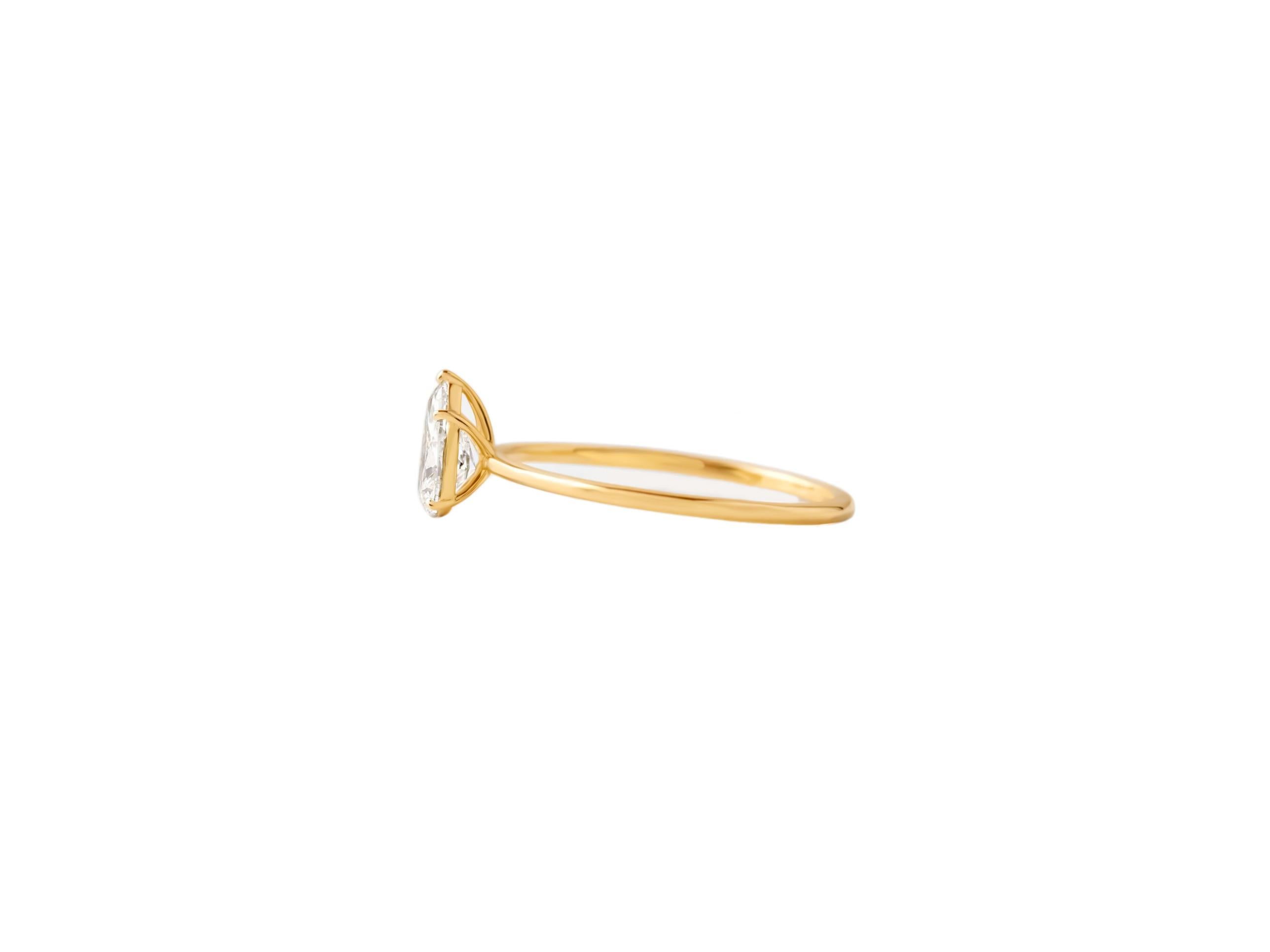 For Sale:  0.5 ct Pear moissanite 14k gold ring 4