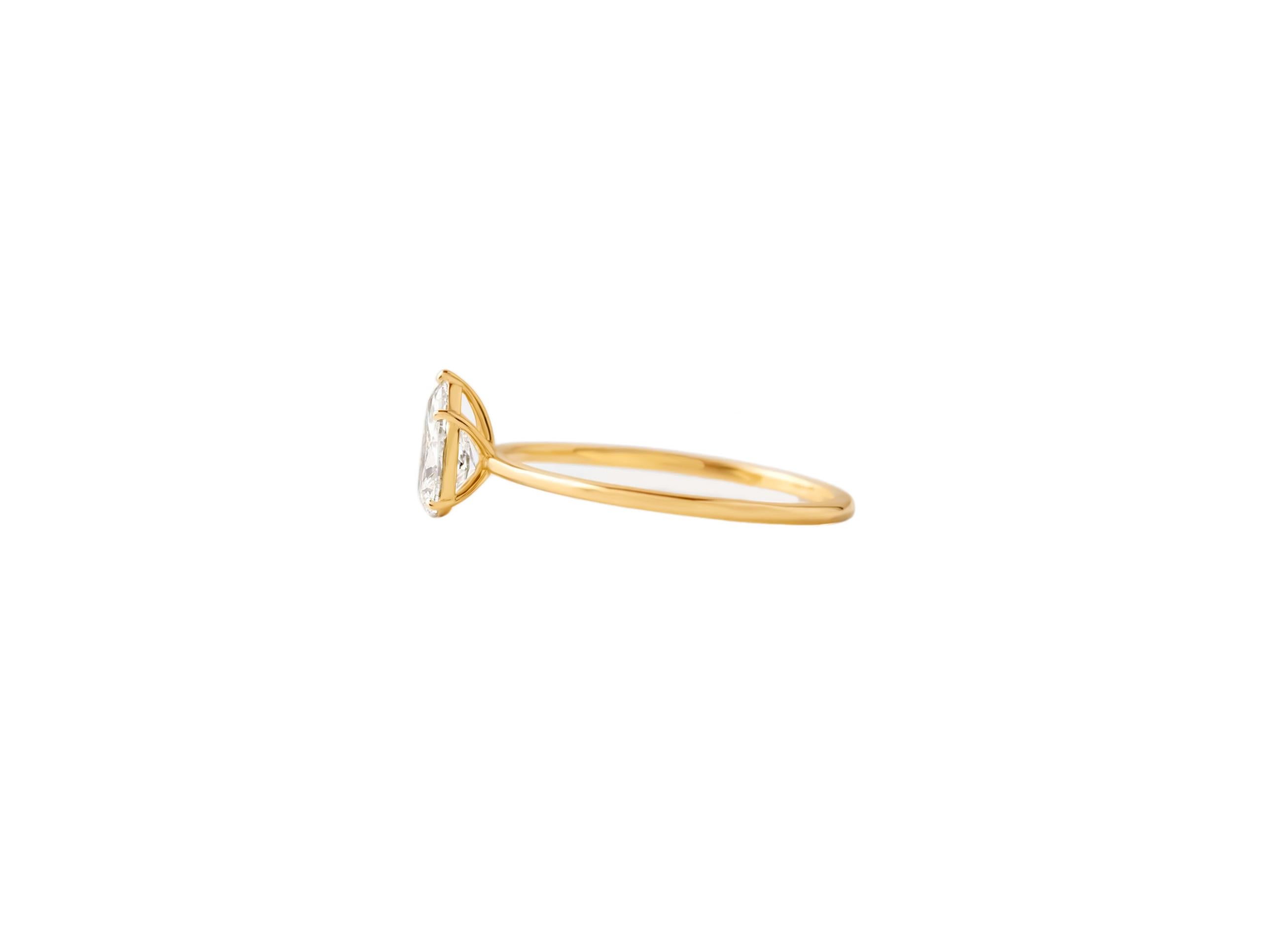 For Sale:  0.5 ct Pear moissanite 14k gold ring.  5