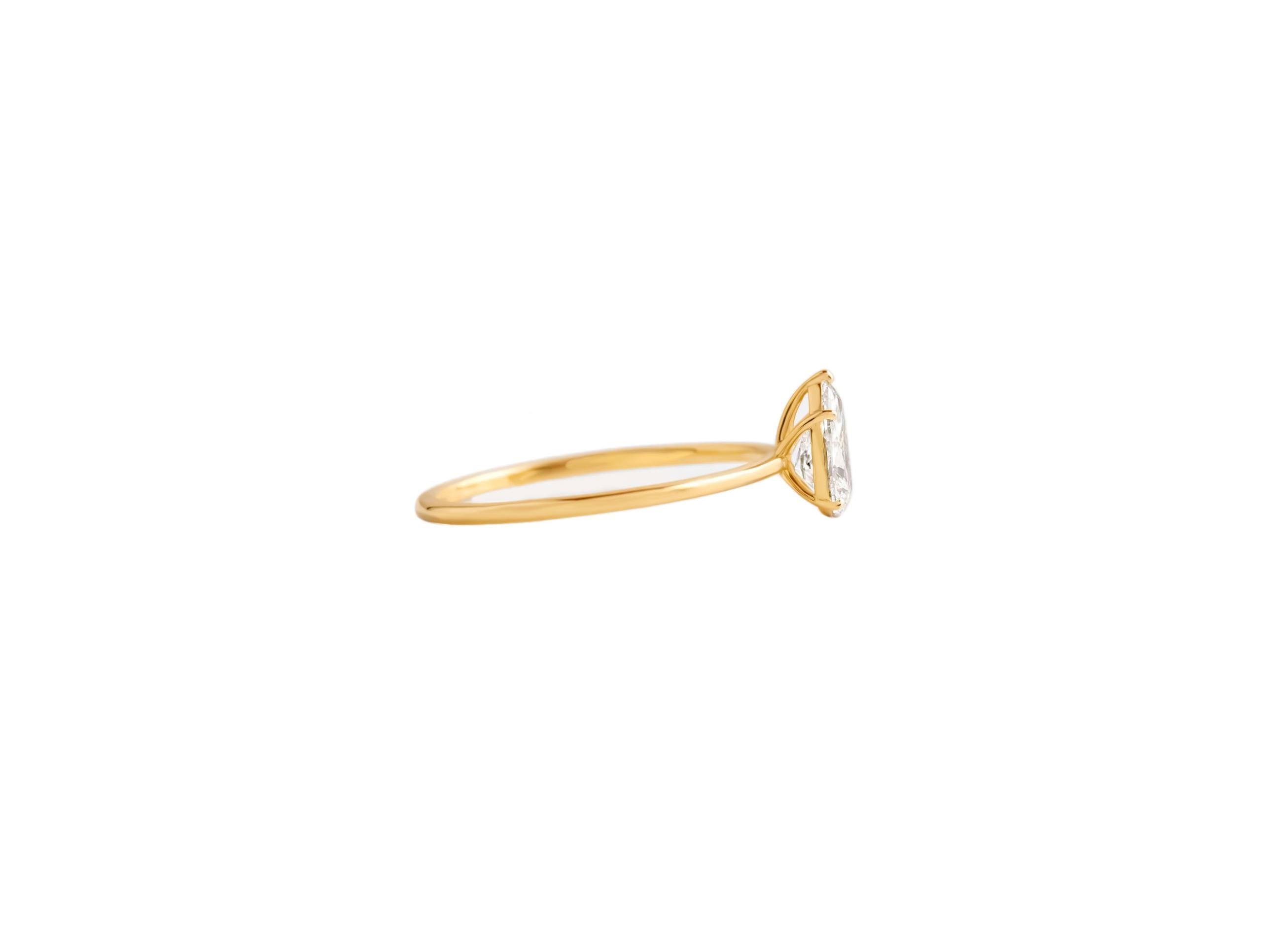 For Sale:  0.5 ct Pear moissanite 14k gold ring 5