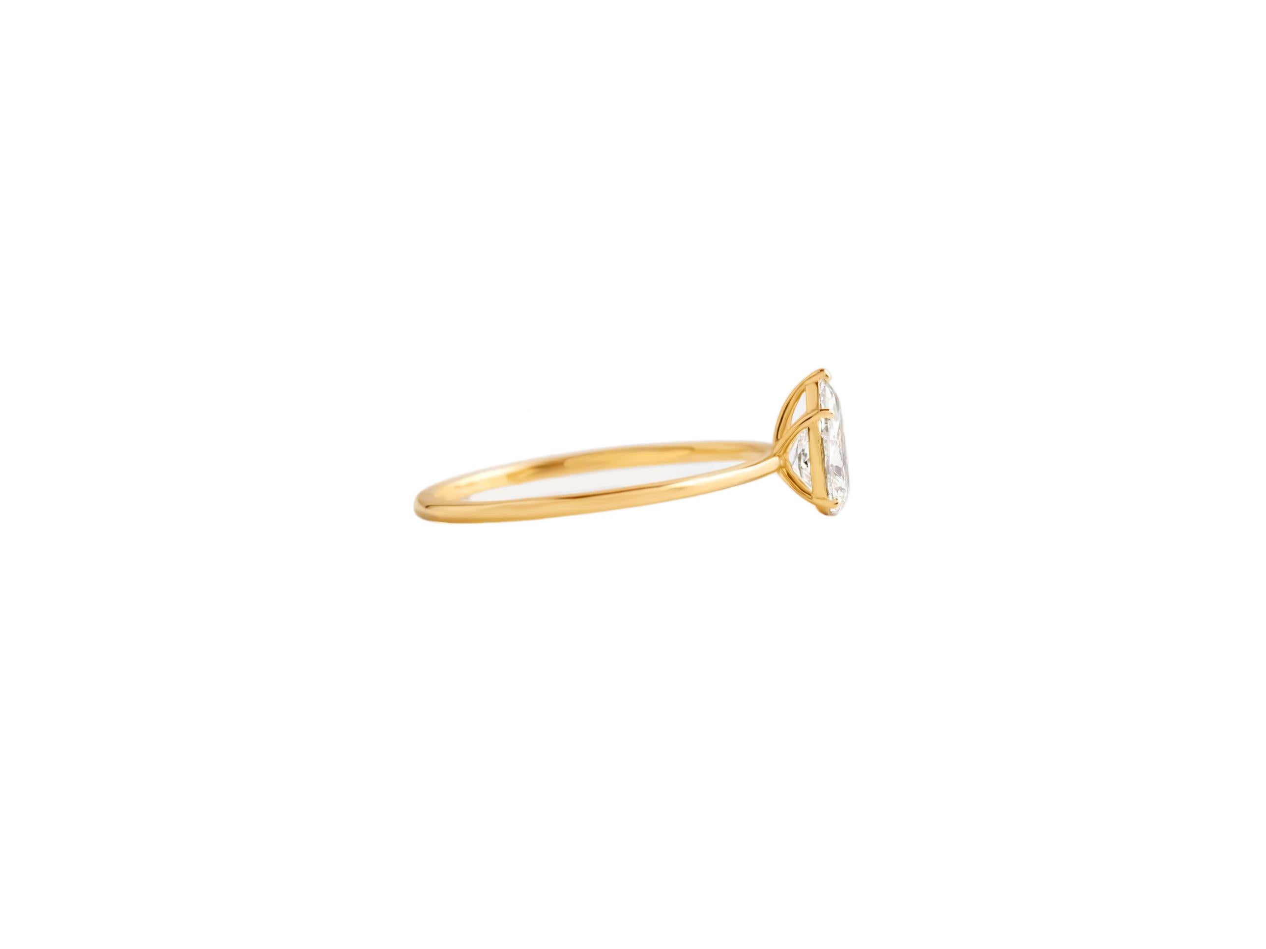 For Sale:  0.5 ct Pear moissanite 14k gold ring.  6
