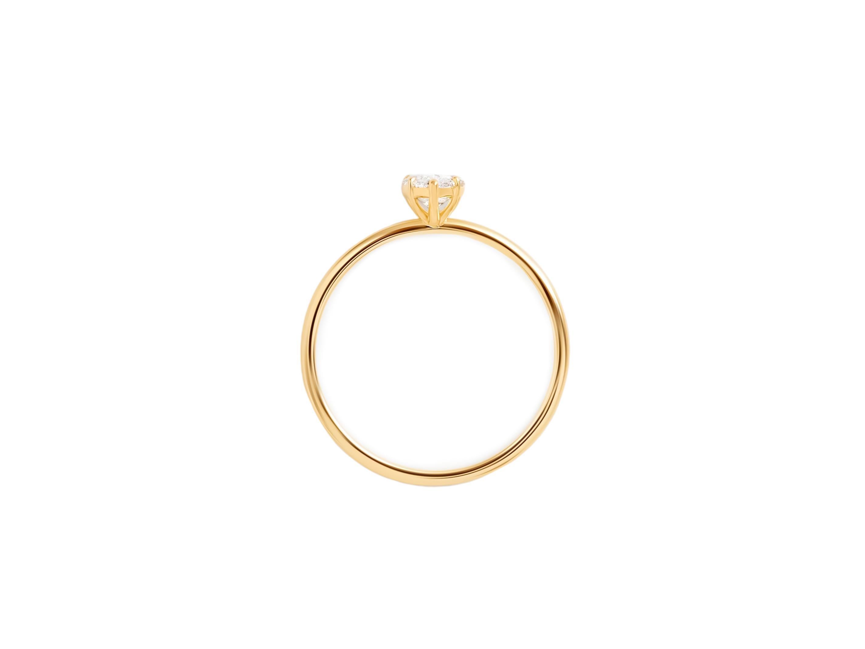 For Sale:  0.5 ct Pear moissanite 14k gold ring 6