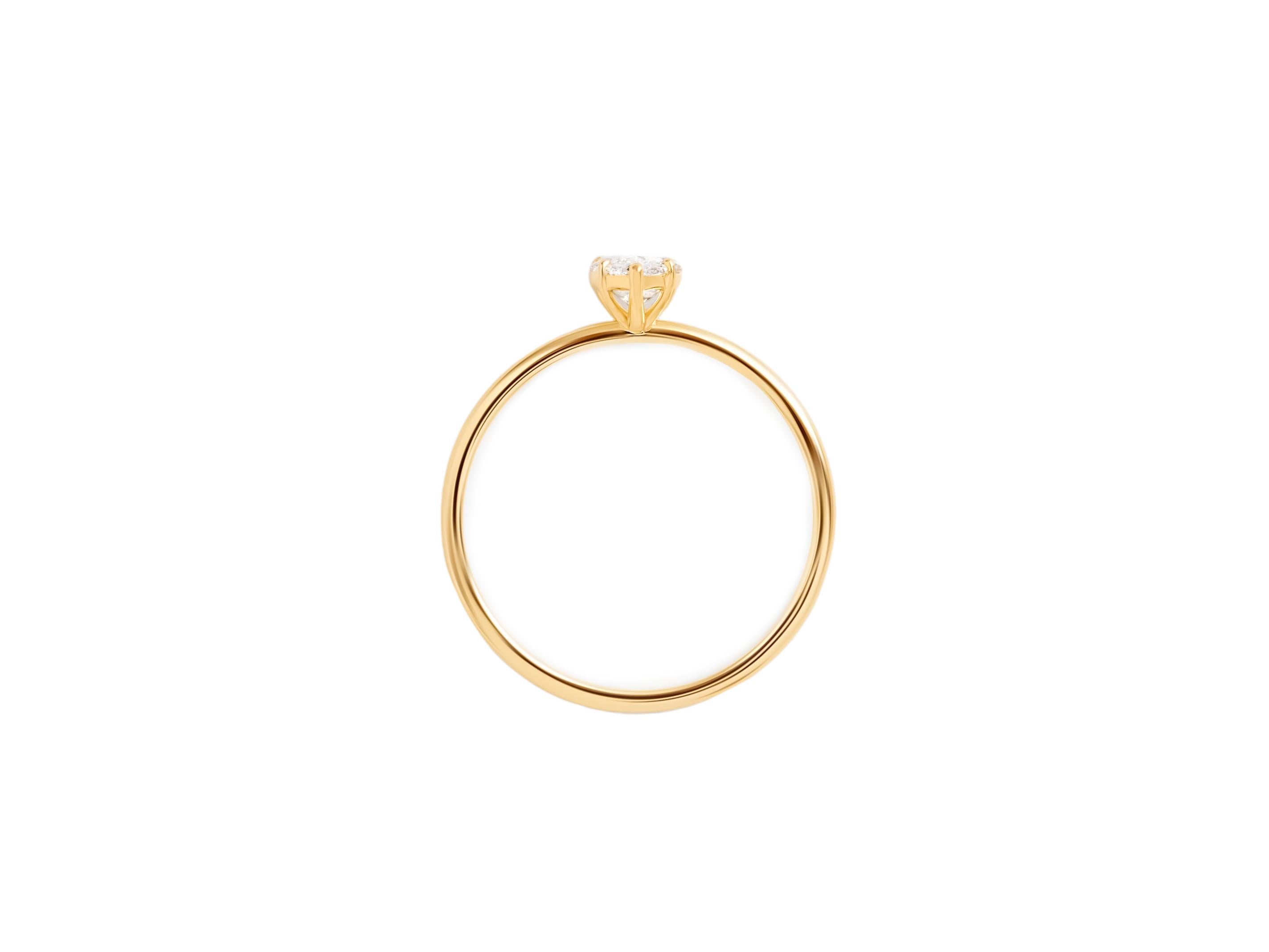 For Sale:  0.5 ct Pear moissanite 14k gold ring.  7