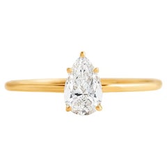 0.5 ct Pear moissanite solitaire 14k gold ring