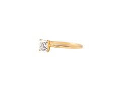 0.5 ct Princess cut moissanite 14k gold ring