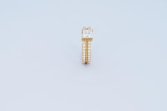 0.5 ct princess moissanite engagement ring in 14k gold