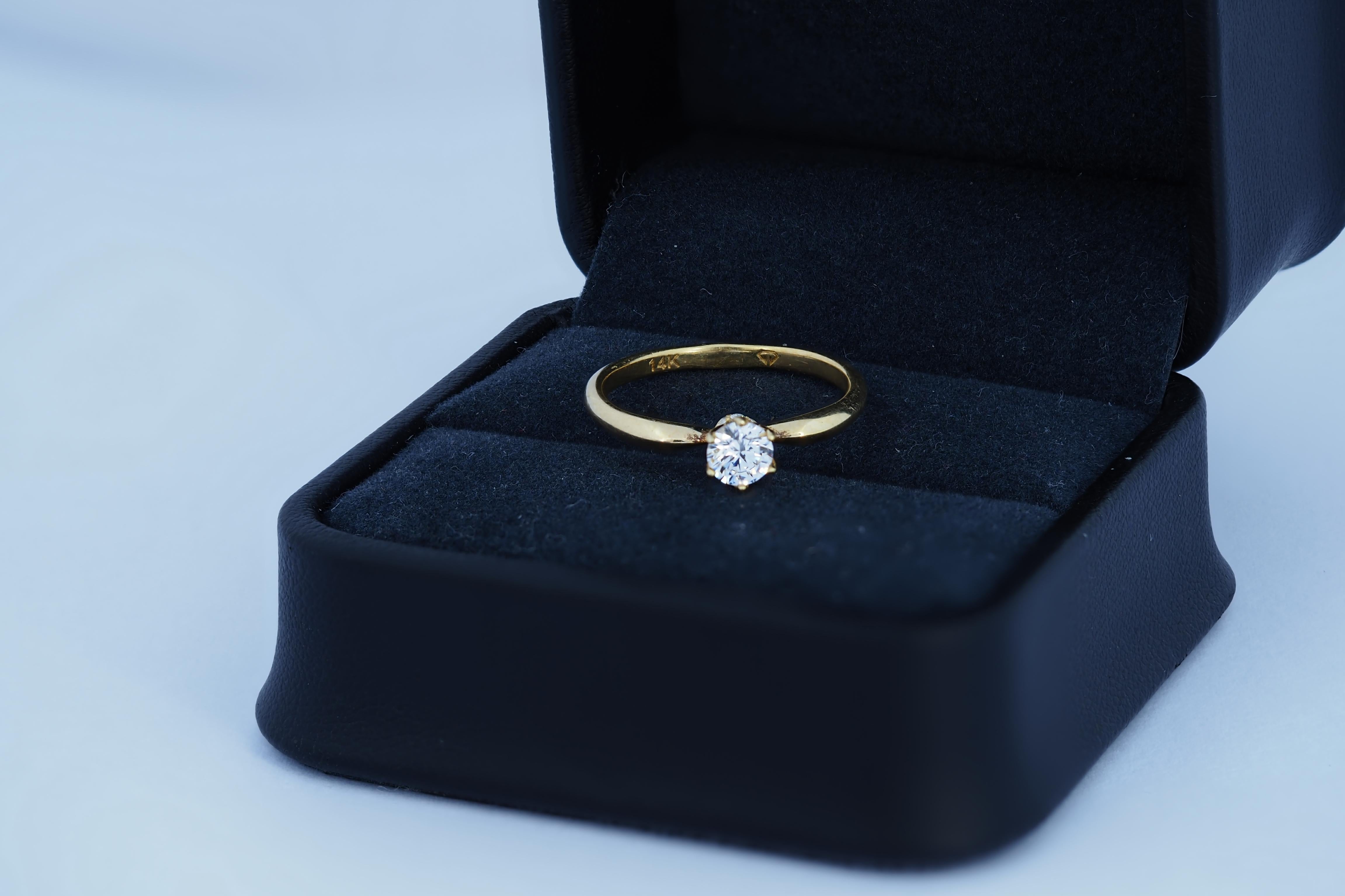 For Sale:  0.5 ct solitaire moissanite 14k gold ring 5