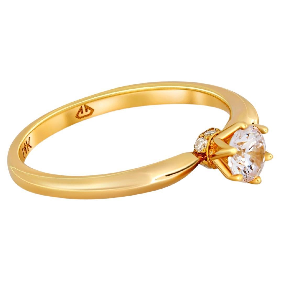 0.5 ct solitaire moissanite 14k gold ring For Sale