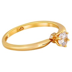 0.5 ct solitaire moissanite 14k gold ring