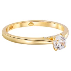 Bague solitaire en or 14 carats avec moissanite 0,5 carat