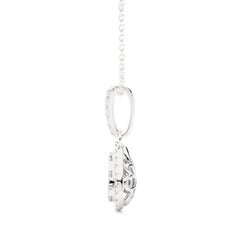 0.5 ctw Diamond Moonlight Pear Cluster Pendant in 14K White Gold