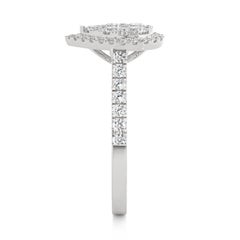 0.5 ctw Diamond Moonlight Pear Cluster Ring in 14K white Gold