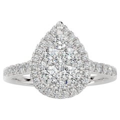 0.5 ctw Diamond Moonlight Pear Cluster Ring in 14K white Gold