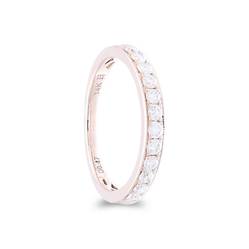 Round Cut 0.5 ctw Diamond Wedding Band 1981 Classic Collection Ring in 14K Rose Gold For Sale