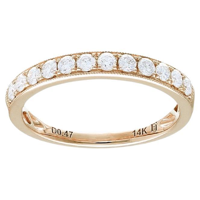 0.5 ctw Diamond Wedding Band 1981 Classic Collection Ring in 14K Rose Gold For Sale