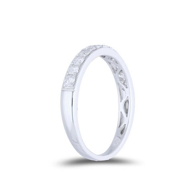 Round Cut 0.5 ctw Diamond Wedding Band 1981 Classic Collection Ring in 14K White Gold For Sale