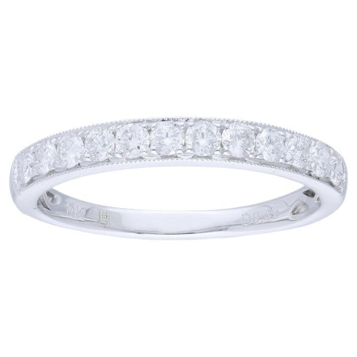 0.5 ctw Diamond Wedding Band 1981 Classic Collection Ring in 14K White Gold For Sale