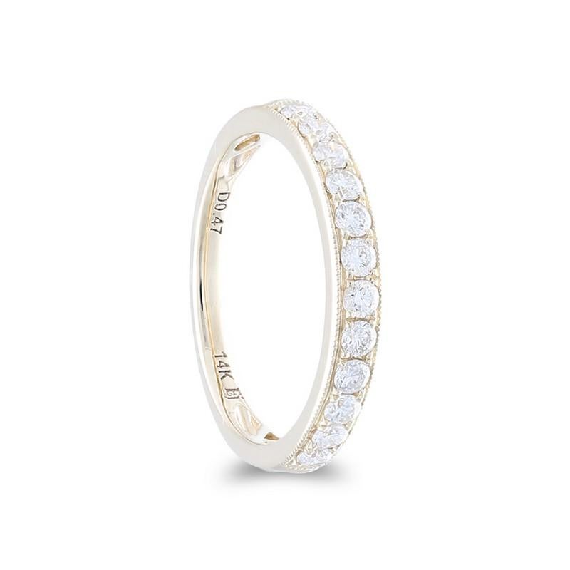 Round Cut 0.5 ctw Diamond Wedding Band 1981 Classic Collection Ring in 14K Yellow Gold For Sale