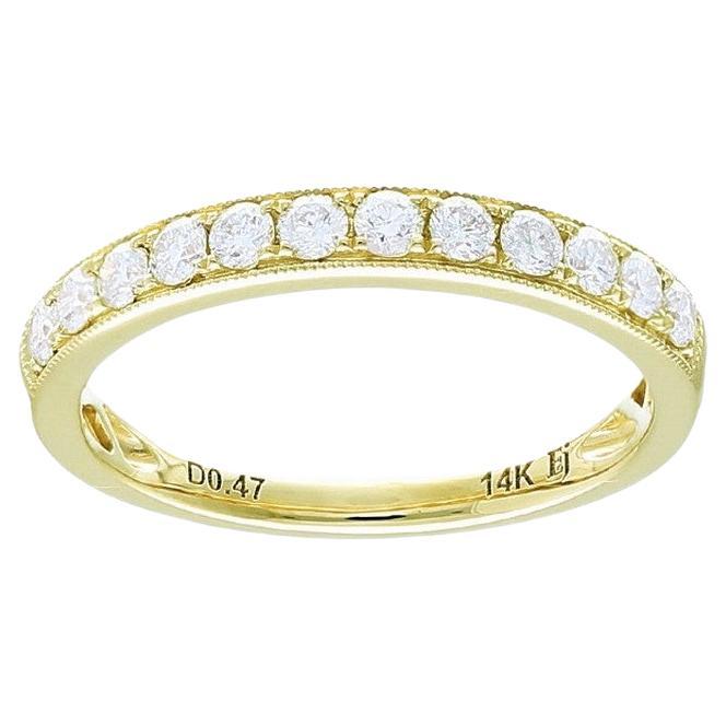 0.5 ctw Diamond Wedding Band 1981 Classic Collection Ring en or jaune 14K en vente