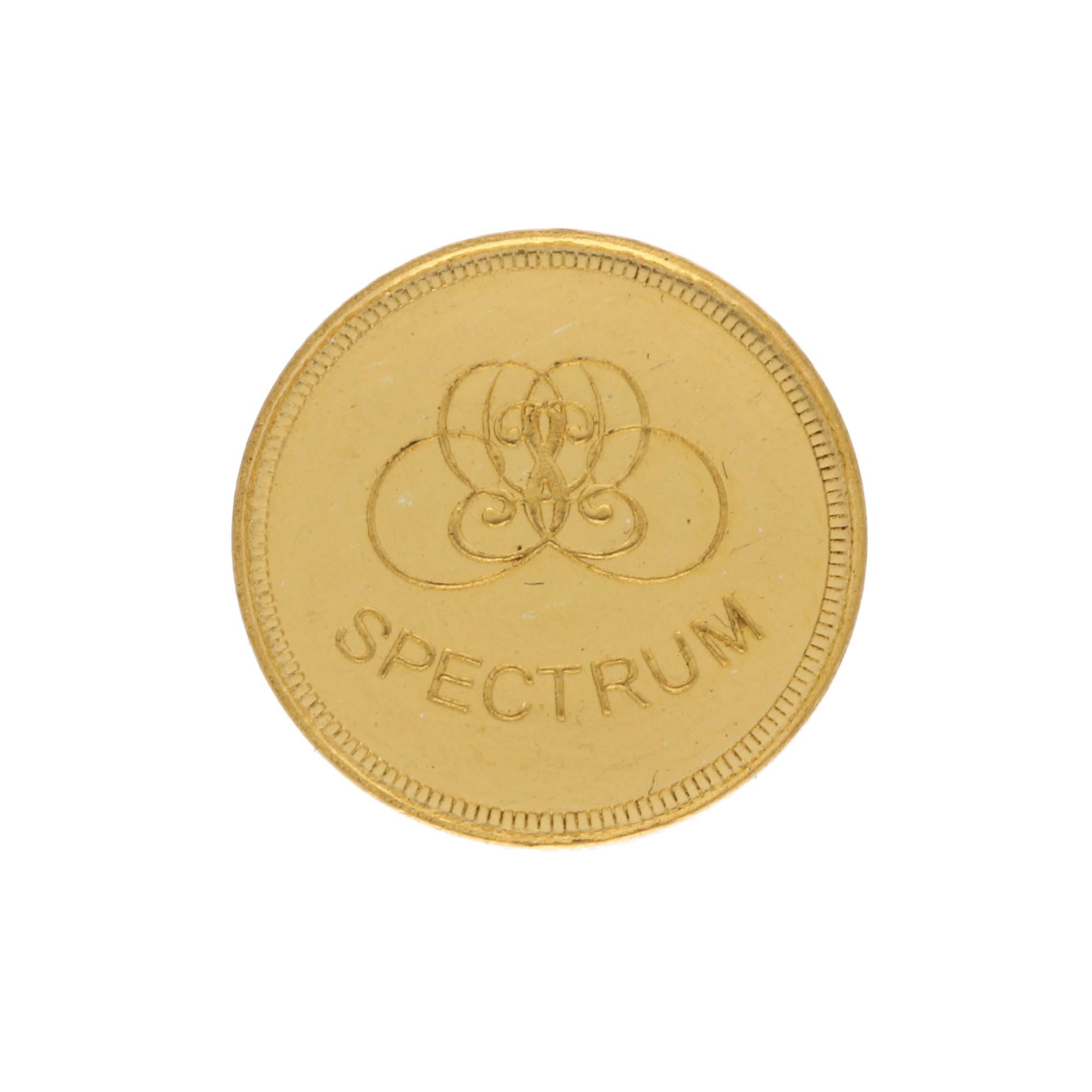 Modern 0.5 grams Spectrum Logo 24 Karat Gold Coin For Sale