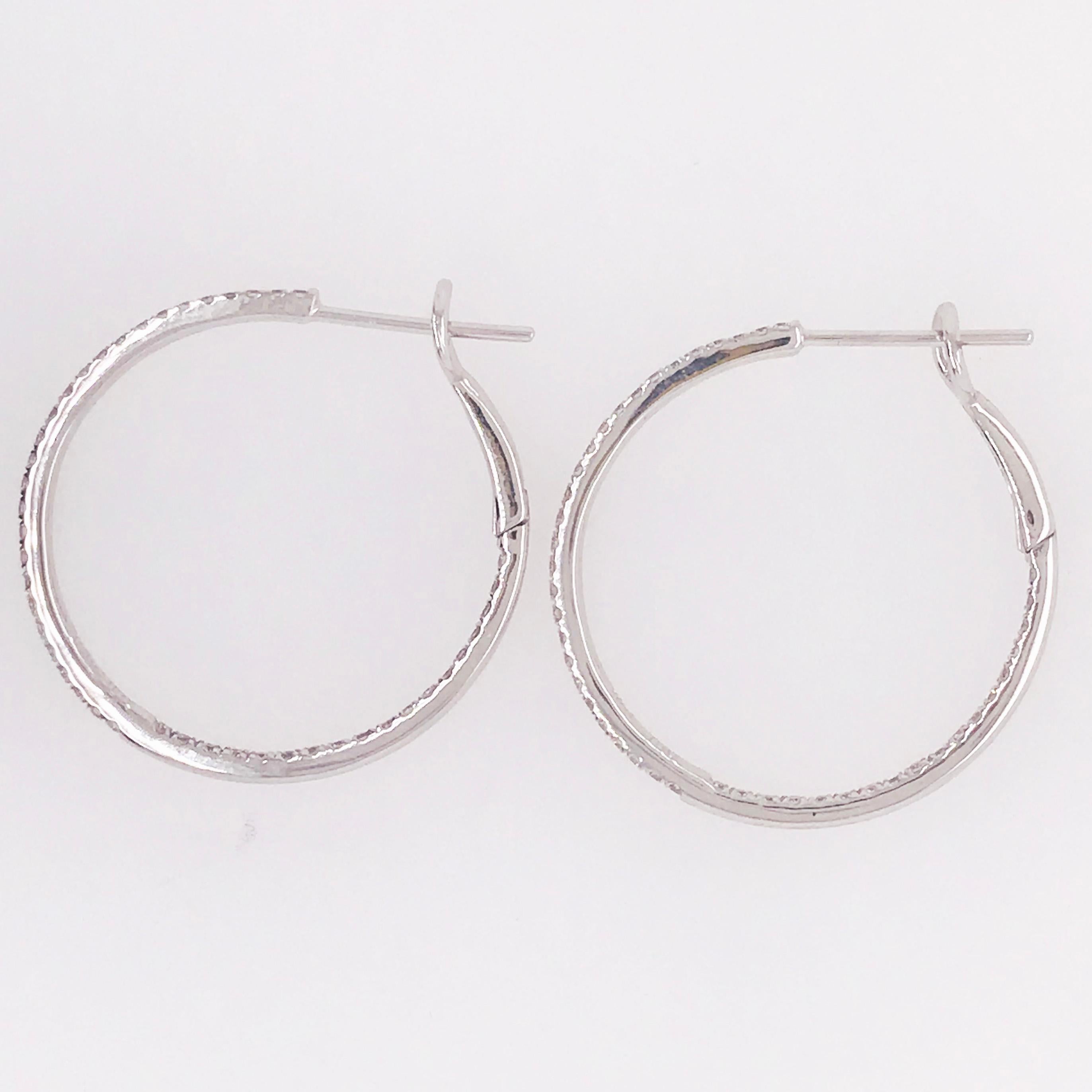 0.50 Carat '1/2 Carat' Diamond Inside Out Hoops, Diamond Hoops For Sale 2