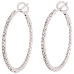 0.50 Carat '1/2 Carat' Diamond Inside Out Hoops, Diamond Hoops