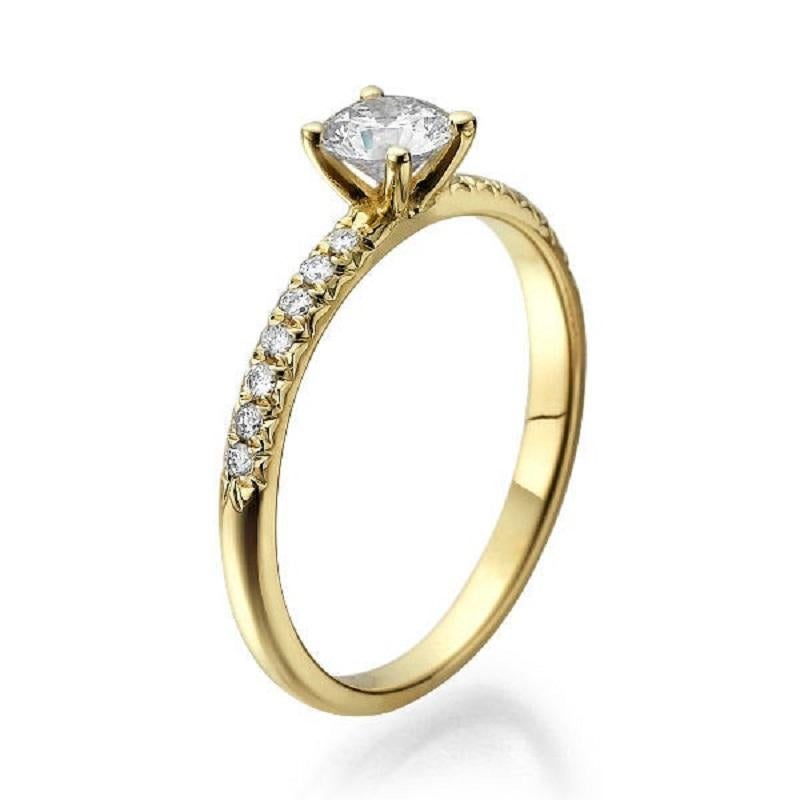 Solitaire Diamond Engagement Ring, 0.50ct Diamond Ring, Yellow Gold Diamond Engagement Ring, Platinum Diamond Ring, Platinum Engagement Ring
 
 Center Stone Details 
 Carat Weight: 0.50 Carat
 Color: F 
 Clarity: SI1 (Clarity Enhanced) 
 
 Side