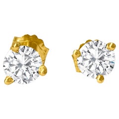 0.50 Carat VVS Diamond in 14k Gold Martini Style Stud Earrings