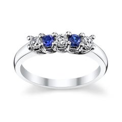0.50 Carat 5-Stone Diamond & Sapphire Band