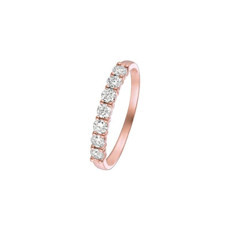 For Sale:  0.50 Carat 7-Stone Natural Diamond Ring G SI 14 Karat Rose Gold 4