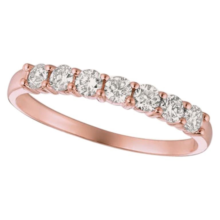 0.50 Carat 7-Stone Natural Diamond Ring G SI 14 Karat Rose Gold For Sale at  1stDibs