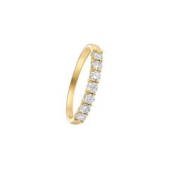 0,50 Quilates Anillo de Diamantes Naturales de 7 Piedras G SI Oro Amarillo de 14 Kilates
