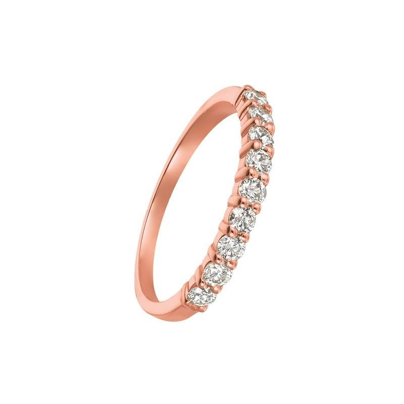 For Sale:  0.50 Carat 9-Stone Natural Diamond Ring G SI 14 Karat Rose Gold 2