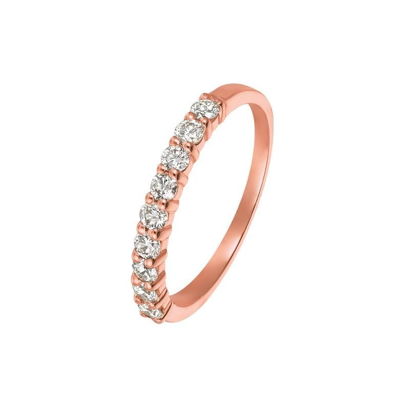 For Sale:  0.50 Carat 9-Stone Natural Diamond Ring G SI 14 Karat Rose Gold 4