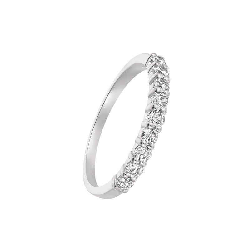 For Sale:  0.50 Carat 9-Stone Natural Diamond Ring G SI 14 Karat White Gold 2